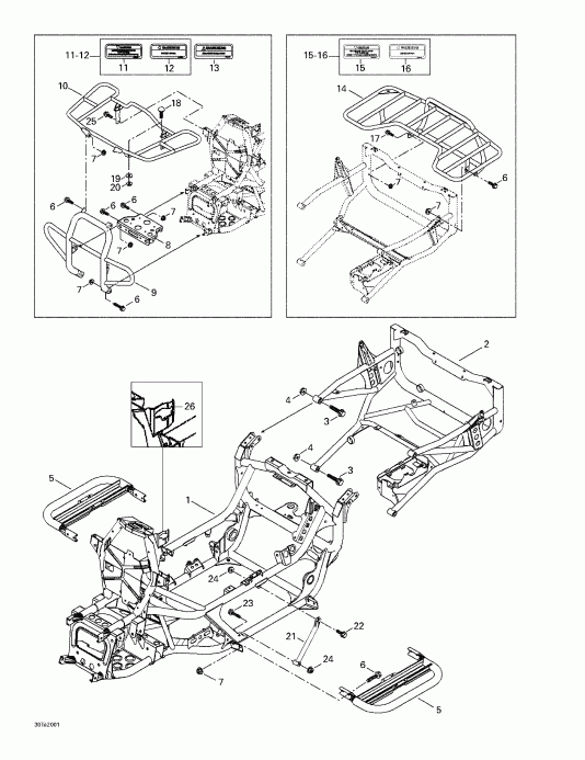  Bombardier  Traxter, 7413/7414, 2000 - Frame And Luggage Racks