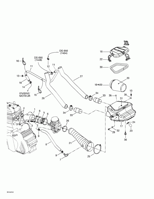ATV   DS 650, 7449, 2001 - Air Intake System