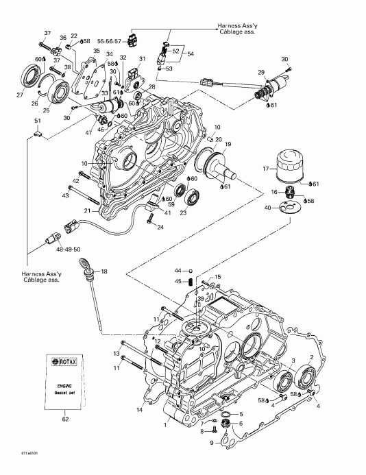   Traxter, 7419/7420/7425/7426 (red/rouge), 2001  - Clutch Housing And Cover