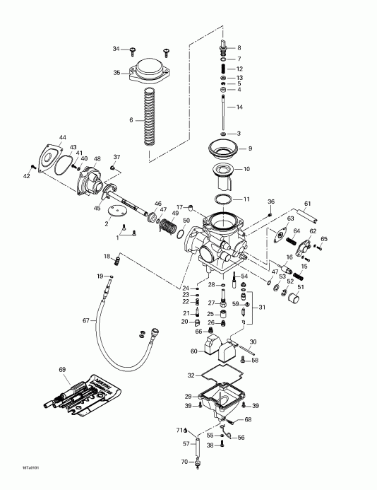   Traxter, 7421/7422/7427/7428 (green/vert), 2001  - Carburetor