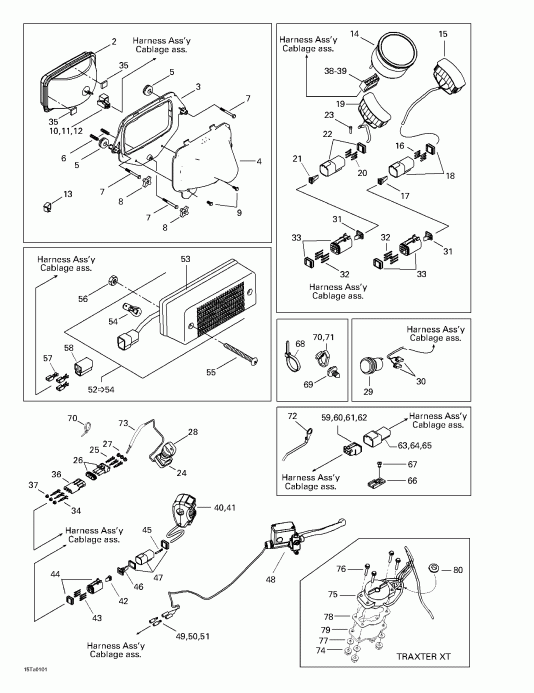  BRP  Traxter, 7423/7424 (yellow/jaune), 2001 - Main Harness And Electrical Accessories