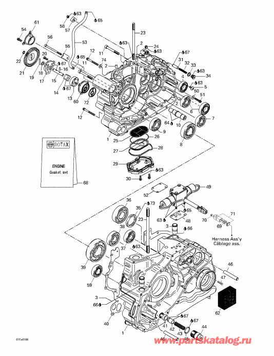 Traxter, 7459/7460/7465/7466, 2001 ������ - Crankcase