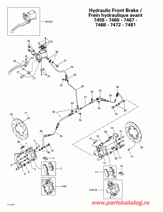 ATV  Traxter, 7459/7460/7465/7466, 2001  - Hydraulic Front Brake (7459 7460 7467 7468 7472 7481)
