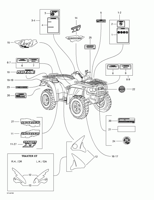 ATV   Traxter, 7459/7460/7465/7466, 2001 - Decals