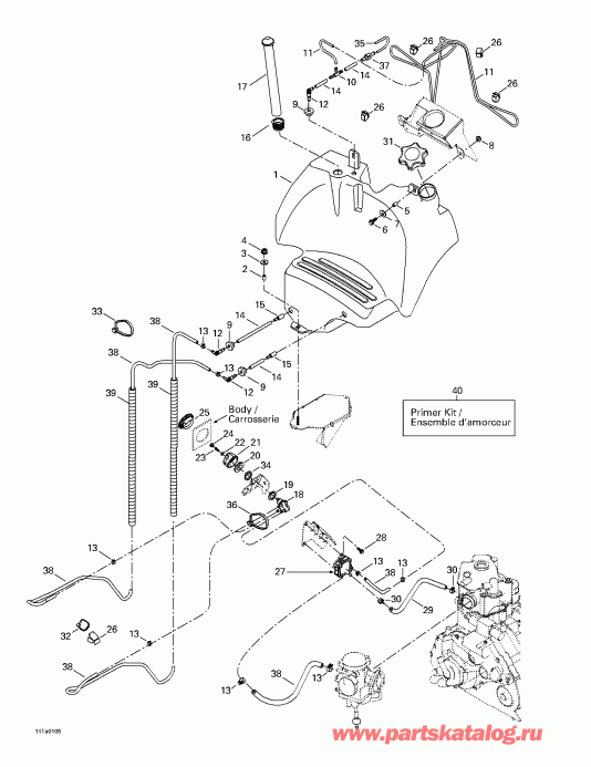    Traxter Footshift, Green/vert, 2001 - Fuel Tank