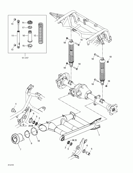 ATV  Traxter XL, 7448, 2001 - Rear Suspension