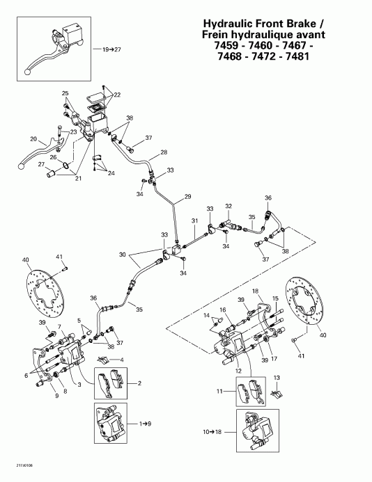    Traxter XT, 7467/7468/7472/7481, 2001 - Hydraulic Front Brake (7459 7460 7467 7468 7472 7481)