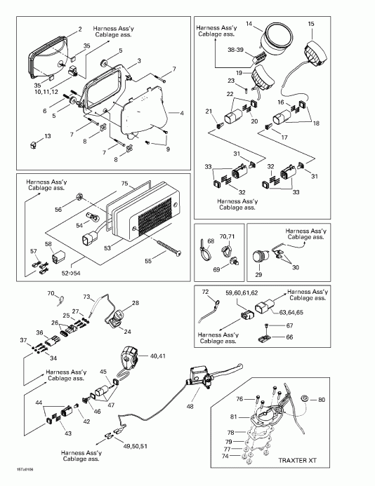  Bombardier Traxter XT, 7467/7468/7472/7481, 2001 - Main Harness And Electrical Accessories