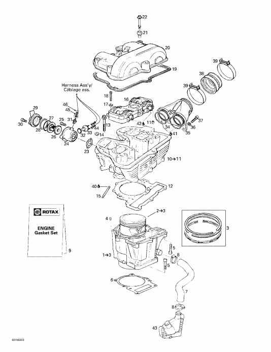  BRP DS 650, 2002  - Cylinder, Cylinder Head