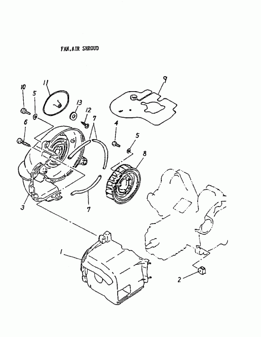  BRP  Mini DS 50 2-strokes, 2002 - Fan, Air Shroud 166-03