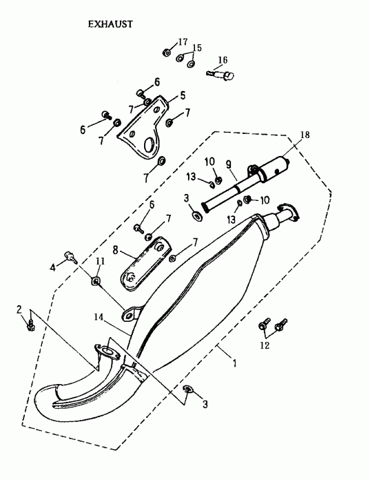 ATV  Mini DS 90 2-strokes, 2002  - Exhaust 170-07