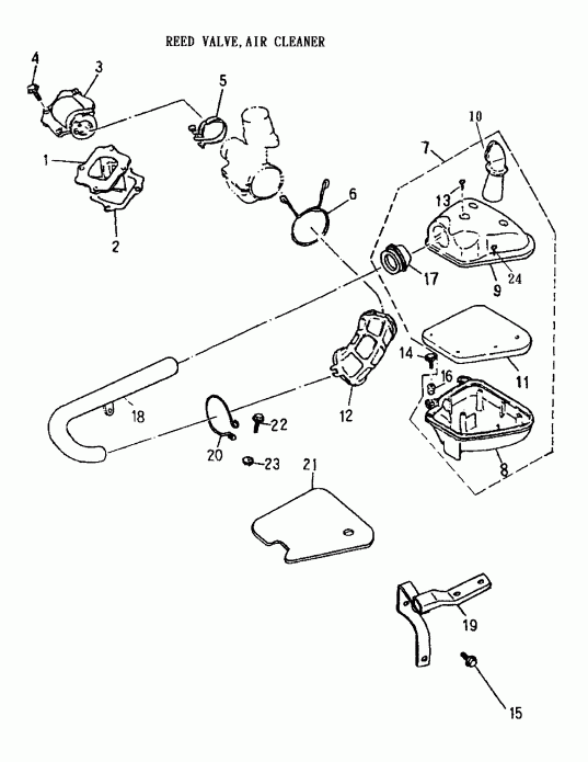  Bombardier  Mini DS 90 2-strokes, 2002 - Reed Valve, Air Cleaner 170-05