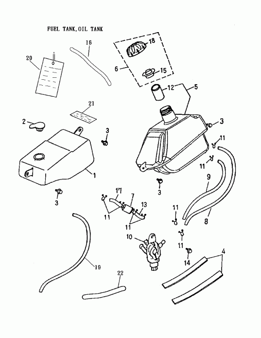  BRP Mini DS 90 2-strokes, 2002 - Fuel Tank, Oil Tank 170-16