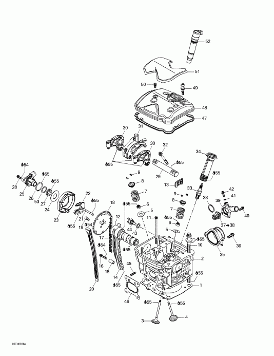 Bombardier Quest, Blue/bleu, 2002  - Cylinder Head