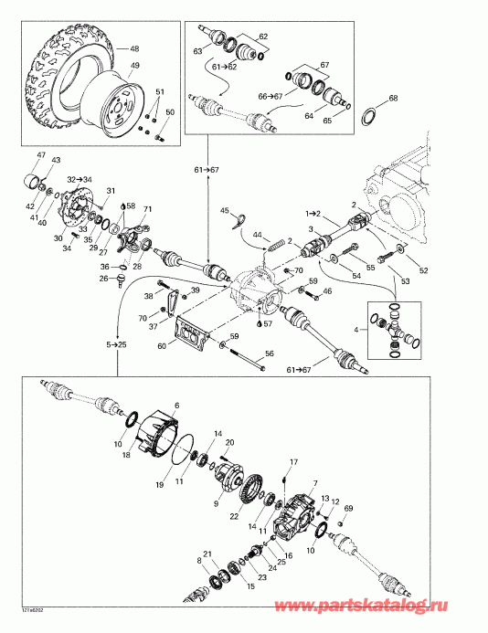 Traxter XL, 7458, 2002  - Drive System, Front