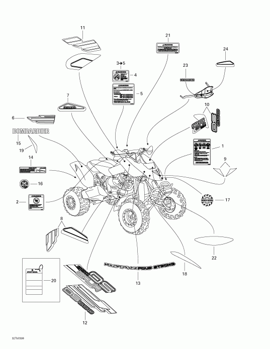 ATV BRP DS 650 Baja, 2003 ������ - Decals