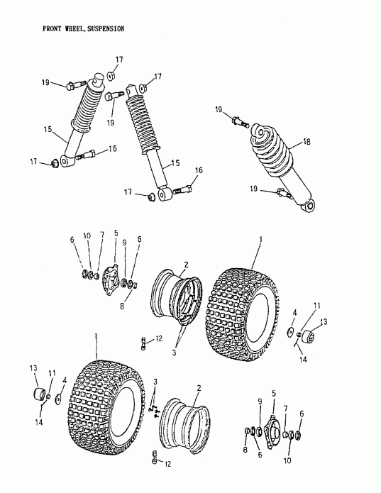 ATV  Mini DS 90 4-strokes, 2003  - Front Wheel, Suspension 172a-20