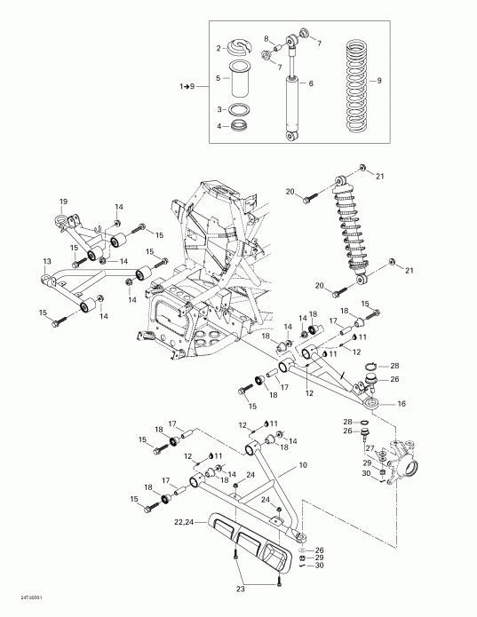   Quest 500, 2003  - Front Suspension