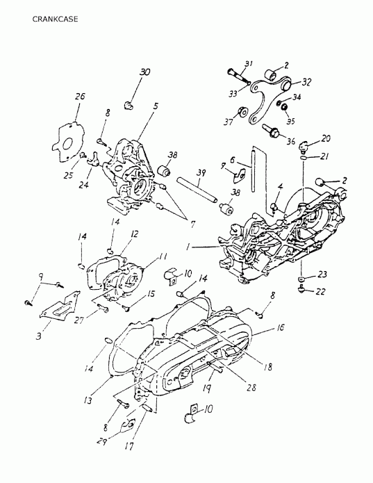 BRP Quest 50 2-strokes, 2003 - Crankcase (166a-08)