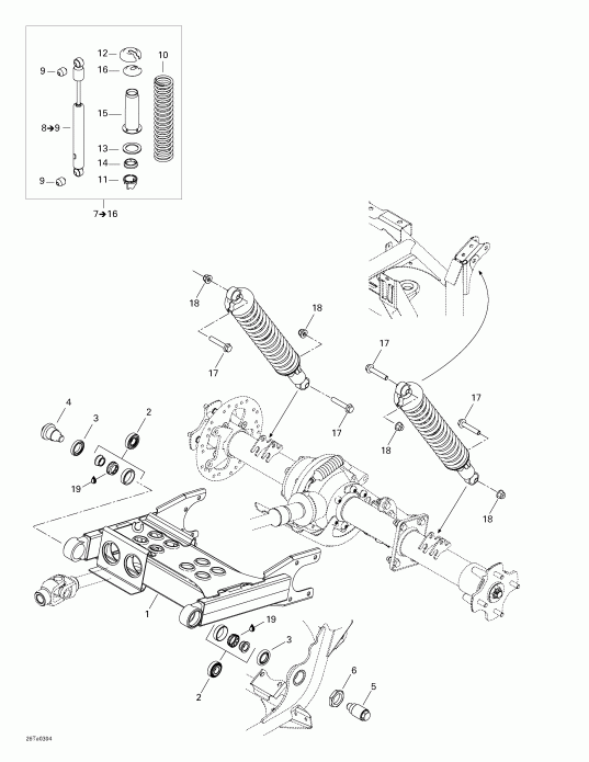  BRP  Traxter Autoshift XT, 2003 - Rear Suspension