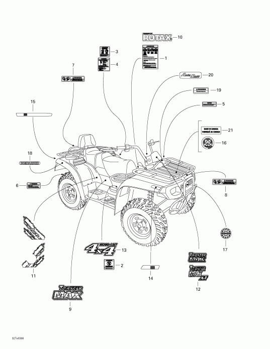 ATV BRP Traxter Max, 2003 - Decals