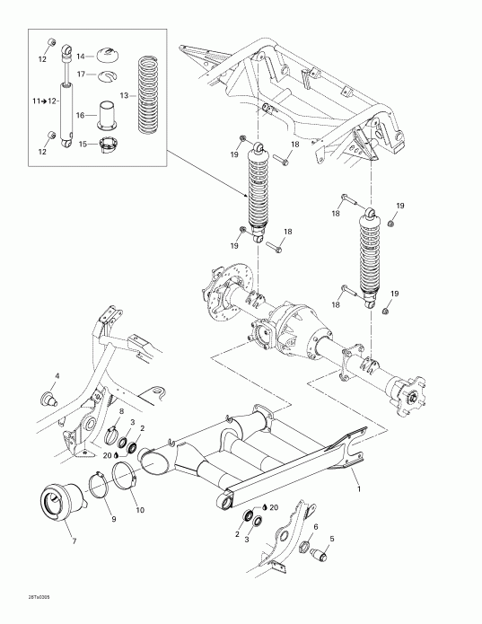  Bombardier Traxter XL, 7565, 2003  - Rear Suspension