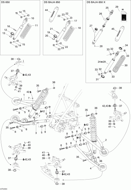  BRP  DS 650/DS 650 Baja/X, 2004 - Front Suspension