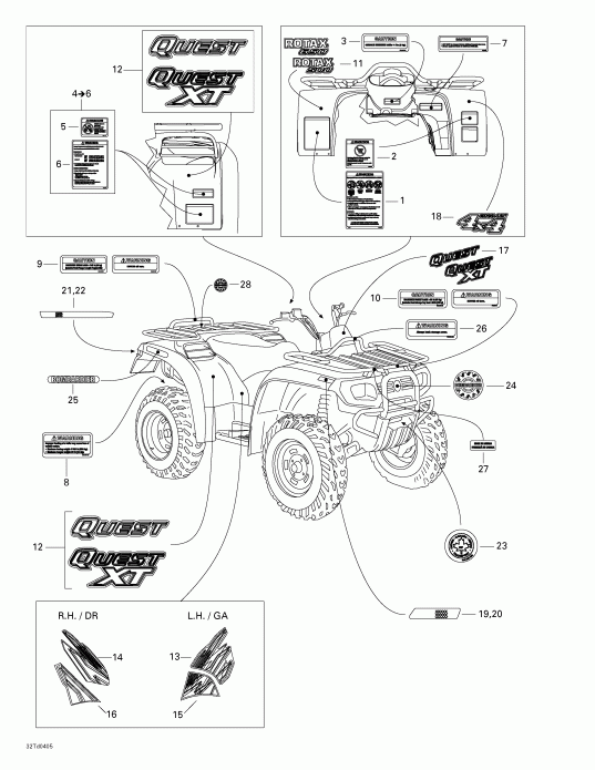  BRP  Quest XT, 2004 - Frame And Body