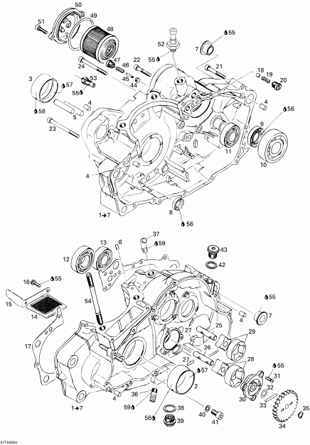   DS 650/DS 650 X, 2005  - Crankcase