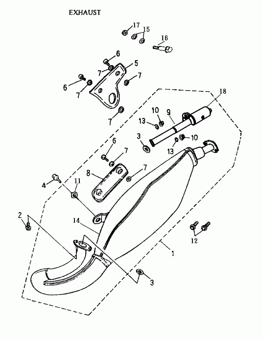  BRP  Mini DS 90 2-strokes, 2005 - Exhaust System