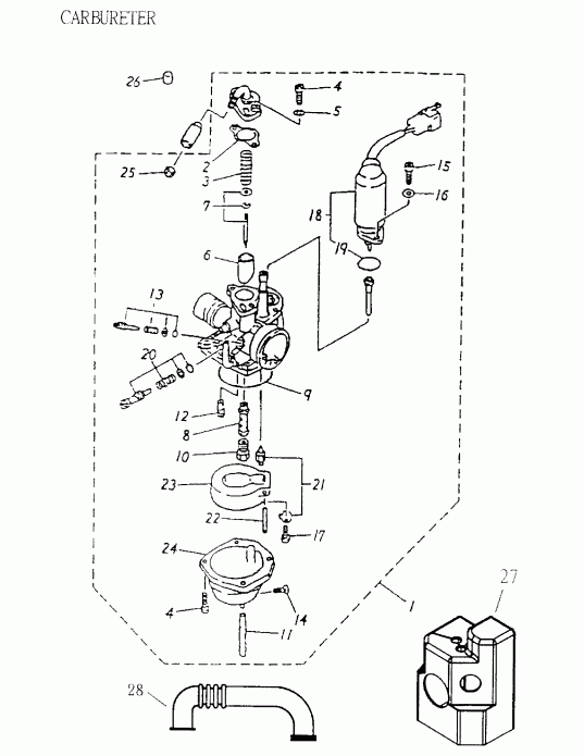 ATV  Mini DS 90 2-strokes, 2005  - Carburetor