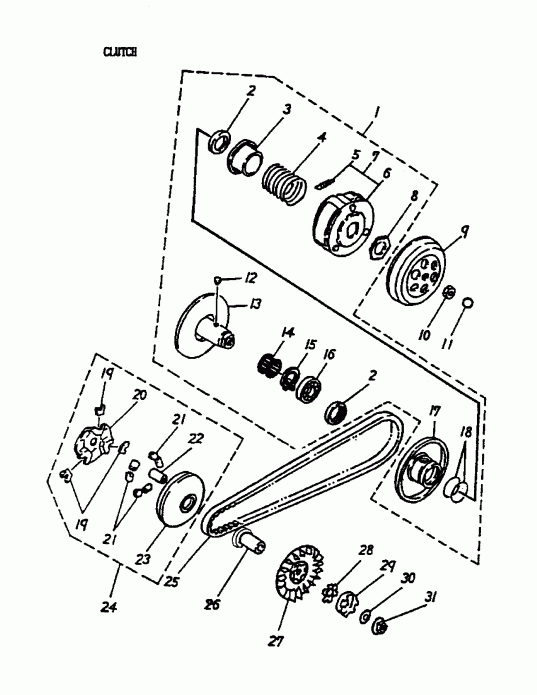  BRP  Mini DS 90 2-strokes, 2005 - Clutch