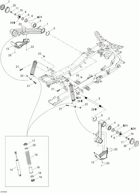 ���������� BRP Outlander 330/400 STD 2 X 4, 2005 - Rear Suspension