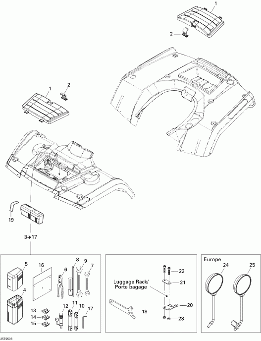  Outlander MAX 400, 2005 - Front  Rear Trays
