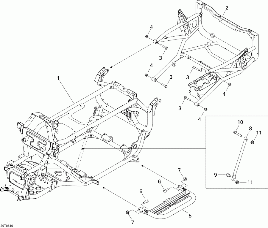BRP  Traxter CVT (500, 650, 650 XT), 2005 - Frame