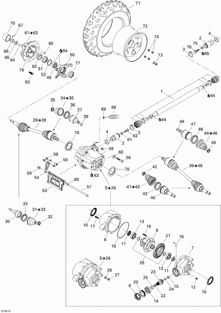 ATV   Traxter Max CVT 650, 2005 - Drive System, Front