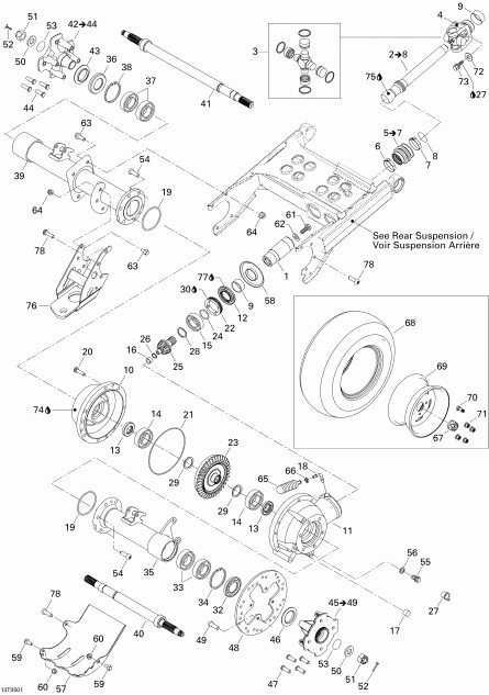  BRP Traxter Max Std & Max XT, 2005 - Drive System, Rear