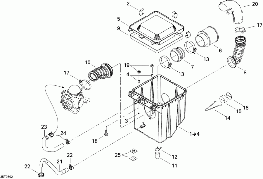 ATV BRP Traxter XT, 2005 - Air Intake