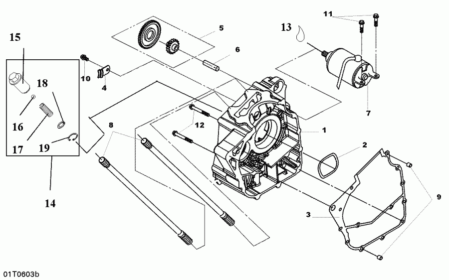 ATV  DS 250, CE, 2006 - Right Crankcase Half