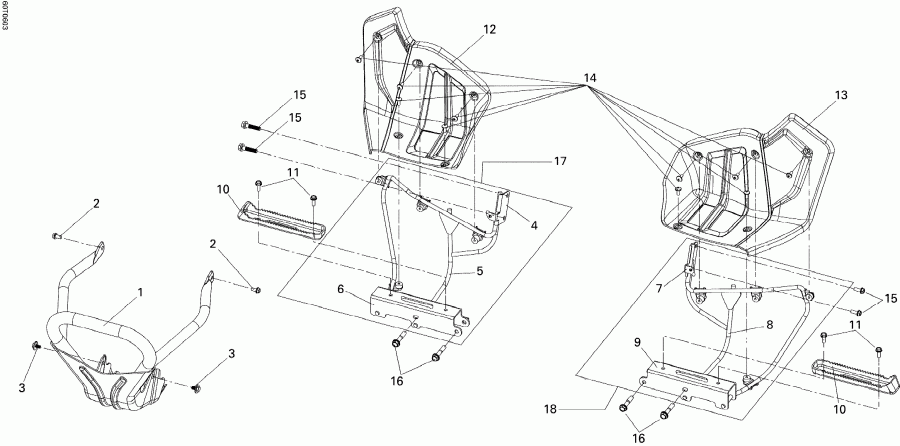  BRP  DS 250, CE, 2006 - Front   Footrests