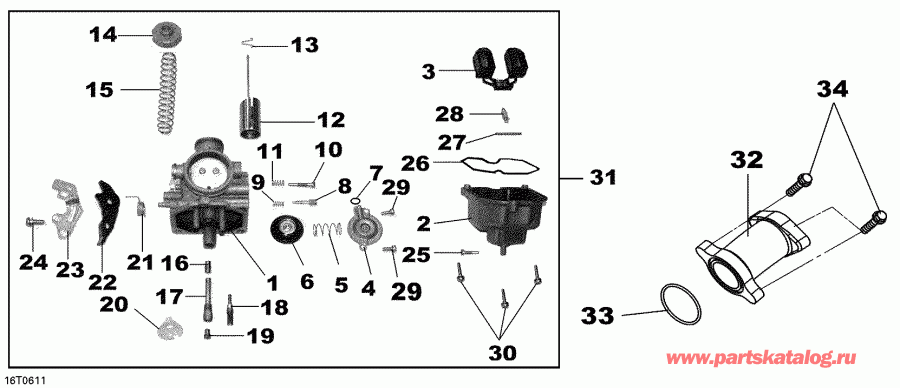  BRP  DS 250 NA / Inter, 2006 - Carburetor