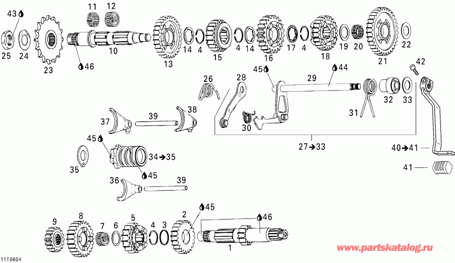 DS 650 X, 2006 - Gear Shift