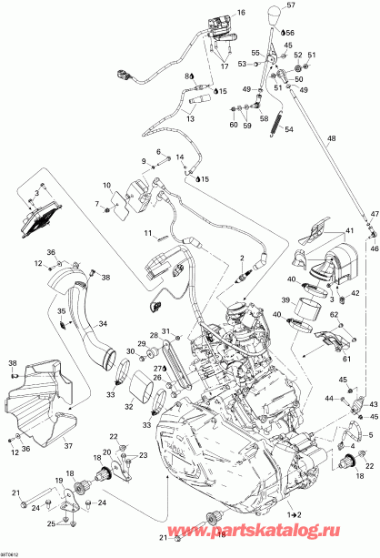    Outlander 650 XT 4 X 4, 2006 - Engine And Engine Support