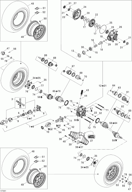 Outlander 800 STD 4 X 4, 2006 - Drive System, Rear Std