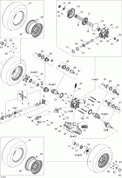   Outlander MAX 400 STD 4 X 4, 2006 - Drive System, Rear, Std