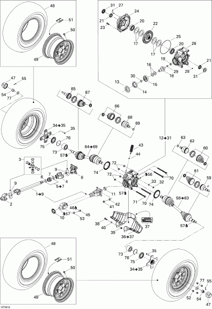 ATV  Outlander MAX 650 XT 4 X 4, 2006  - Drive System, Rear Max Xt