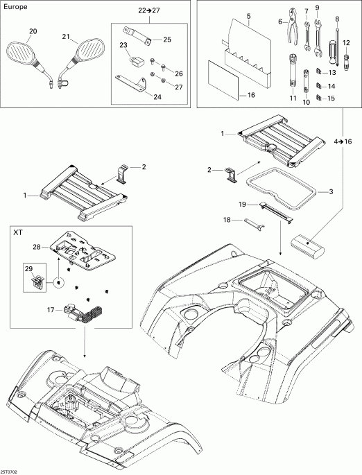 ������������  ������ Outlander 400 STD 4 X 4, 2007 - Front � Rear Trays Std