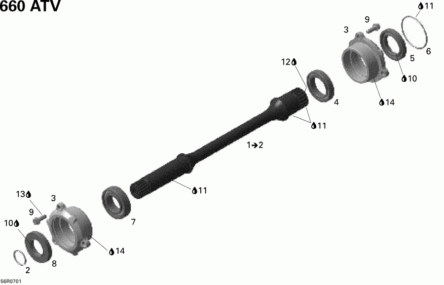  BRP Outlander 650 XT 4 X 4, 2007  - Drive Shaft