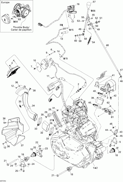   Outlander 800 STD 4 X 4, 2007  - Engine And Engine Support