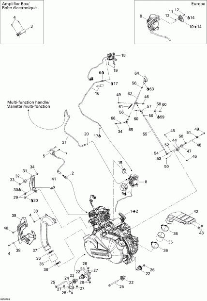   Outlander MAX 400 XT 4 X 4, 2007 - Engine And Engine Support